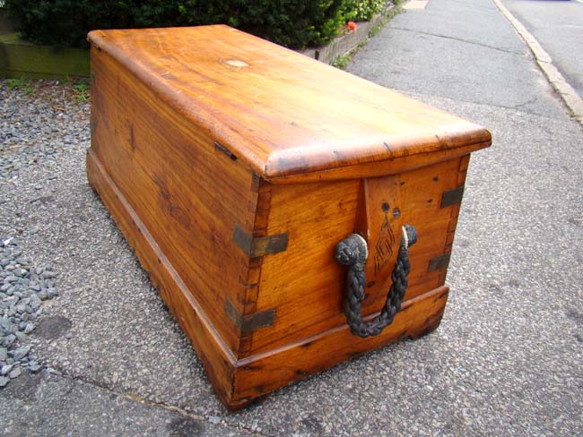 A China Trade period Camphorwood Sailors Sea Chest circa 1825
